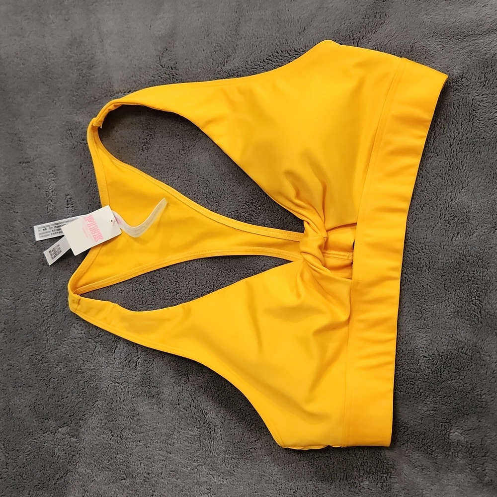 PINK by Victoria Secret Peekaboo Yellow sports bra medium
